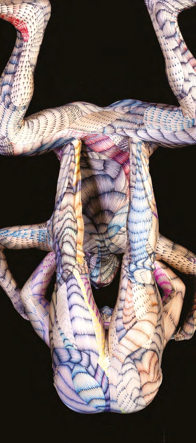 Combinaisons peintes à la main — figure acrobatique